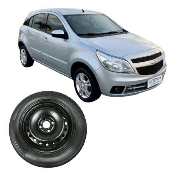 Pneu Roda Aro 15 4furo Chevrolet Agile 2012 1.4 Original Preto