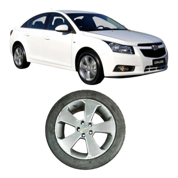 Roda Liga Aro 17 5 Furos Chevrolet Cruze 2013 1.8 Original Prateado