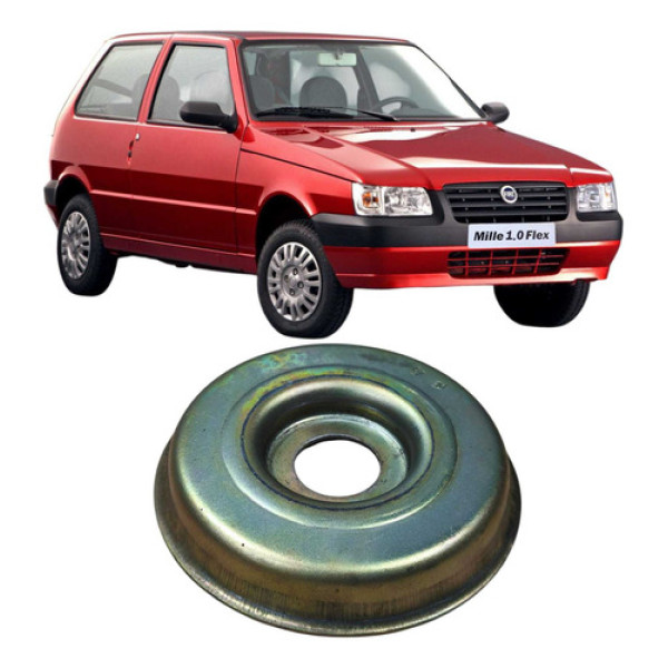 Prato Suporte Mola Amortecedor Dianteiro Fiat Uno Mille 2006 Branco