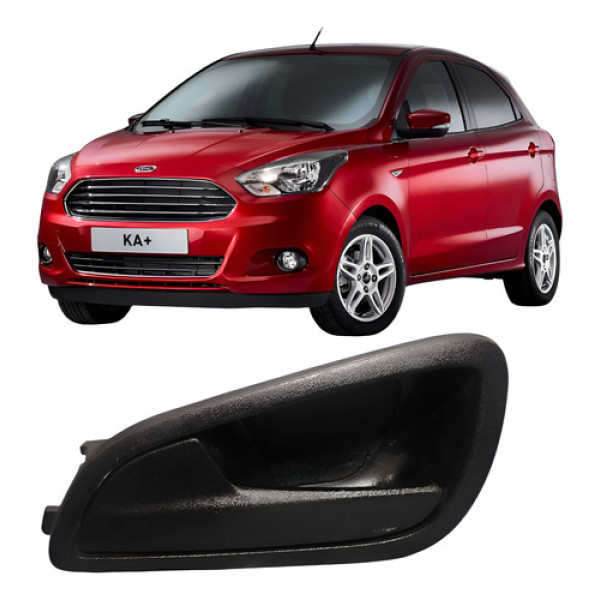 Maçaneta Interna Esquerdo Traseiro Ford Ka 1.0 2017-2020 Preto Traseira