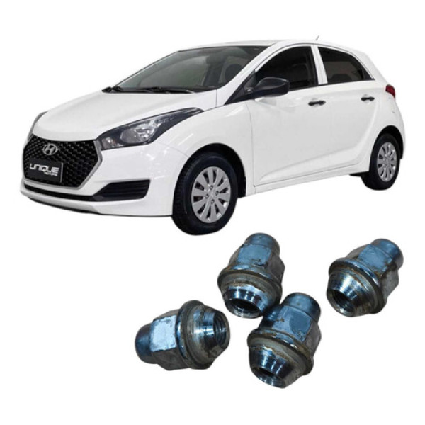Kit 4 Porca Roda Hyundai Hb20 1.0 3c 2017 Original