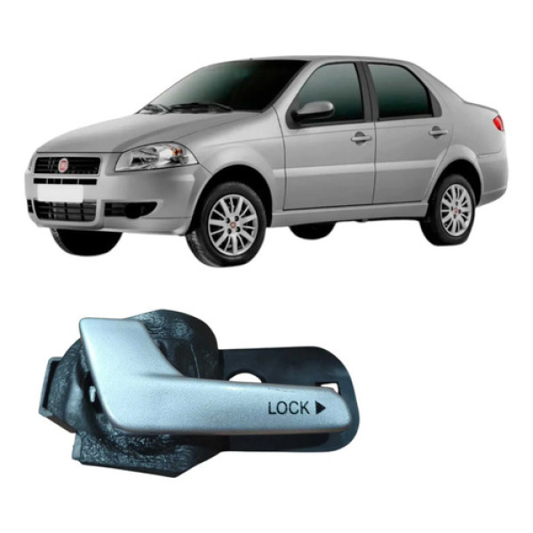 Maçaneta Dianteira Esquerda Siena 2013 1.0 735360692 Prata Dianteira