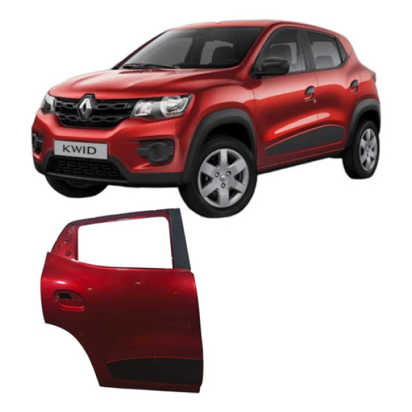 Porta Traseira Direita Renault Kwid 2018 821127338 Original Traseira Direita Vermelho