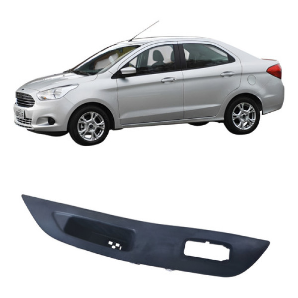 Acabamento Comando Vidro Dianteiro Direito Ford Ka 2018 1.0 Preto