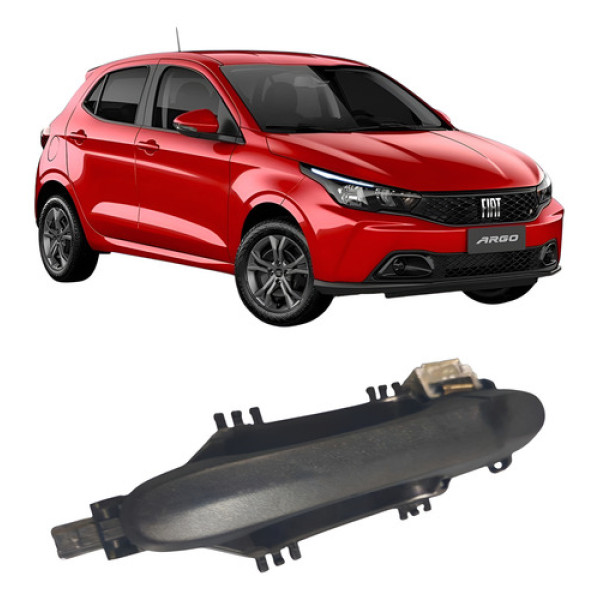 Maçaneta Traseira Esquerda Fiat Argo 4p 2018-2023 5209084 Preto Traseira