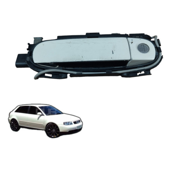 Maçaneta Externa Ld Dianteir Esquerdo Audi A3 2000 A 2006 2p Branca Dianteira