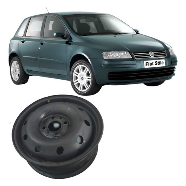 Roda De Ferro Aro 13 Fiat Stilo 2009 4p 2028200 4 Furo Preto