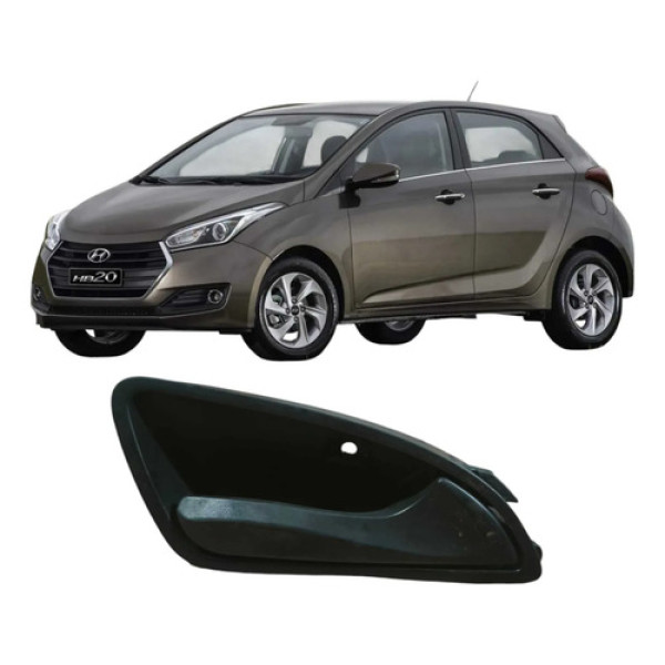 Puxador Maçaneta Interna Direito Hyundai Hb20 2016 Orig Preto Dianteira