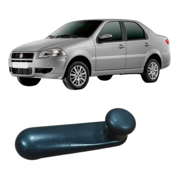 Manivela Vidro Traseiro Esquerdo Siena 1.0 2013 Original Preto