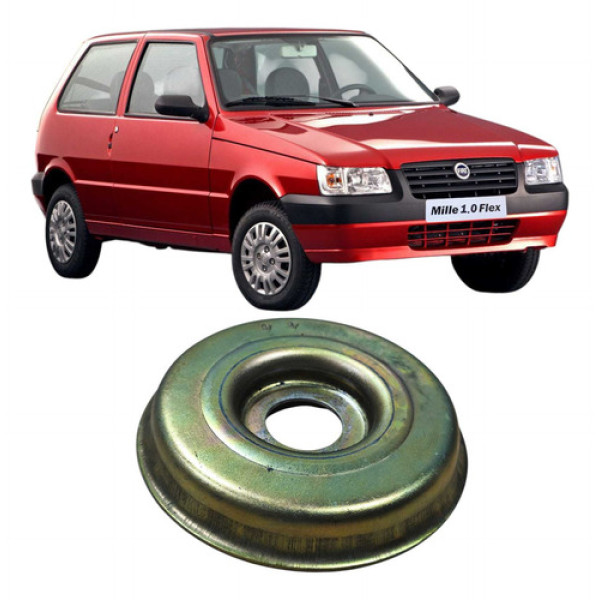 Prato Suporte Mola Amortecedor Dianteiro Fiat Uno Mille 2006 Branco