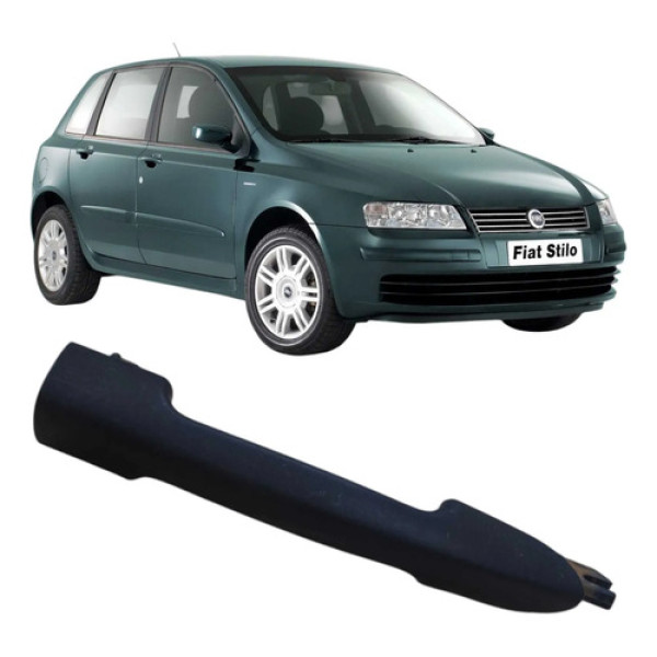 Maçaneta Externa Traseira Esquerda Fiat Stilo 2003 242042 Preto Traseira