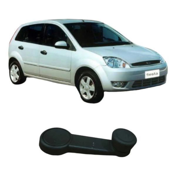 Manivela Vidro Porta Fiesta 2005 1.0 2m55a23342 Original Preto