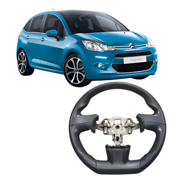 Volante Direção Citröen C3 2014 2015 2016 2017 2018 Cinza