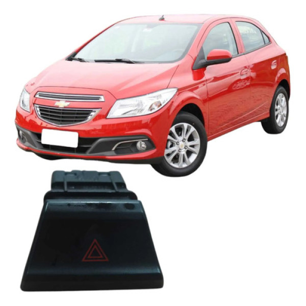 Botão Pisca Alerta Chevrolet Onix 2014 10035543 Original Preto