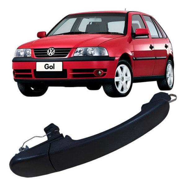 Maçaneta Externa Dianteiro Direito Preto Volkswagen Gol 2005 Prateado Dianteira