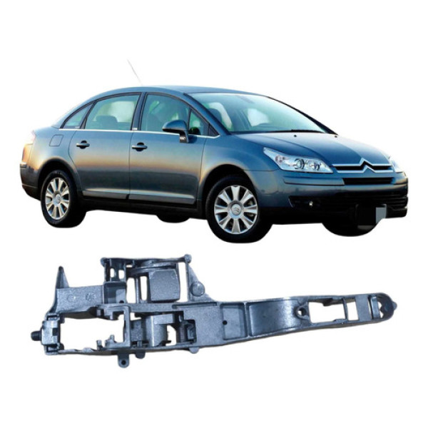 Suporte Maçaneta Ext Dianteira Direita Citroën C4 2.0 2009 Cinza Dianteira