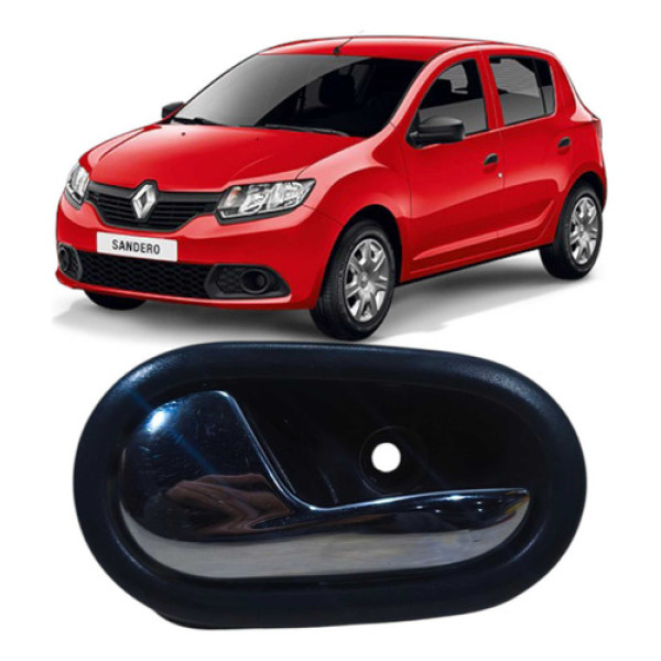 Maçaneta Interna Dianteira Esquerda Sandero 2019 806714381 Cinza Dianteira