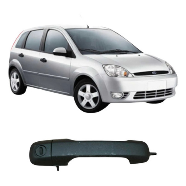 Maçaneta Externa Dianteira Esquerda Ford Fiesta 2006 Preto Dianteira