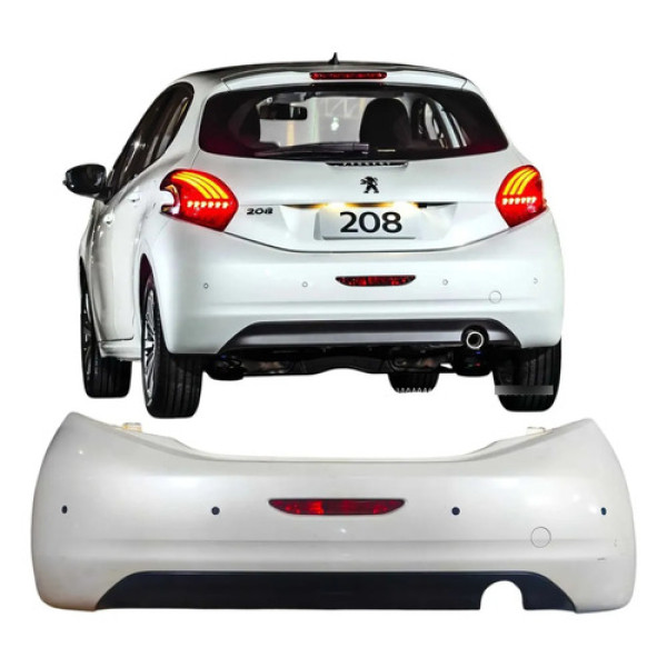 Parachoque Traseiro Branco Peugeot 208 Allure 2017 Original