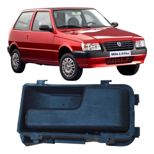 Maçaneta Dianteira Esquerda Fiat Uno Mille 2006 596173923 Preto Dianteira