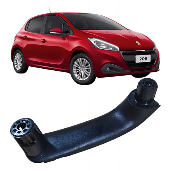 Suporte Puxador Interno Traseiro Direito Peugeot 208 2019  Prata