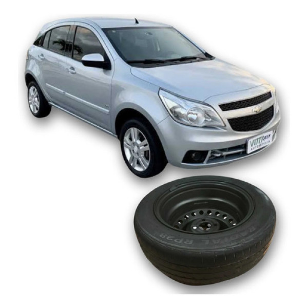Pneu Roda Aro 15 4furo Chevrolet Agile 2012 1.4 Original Preto