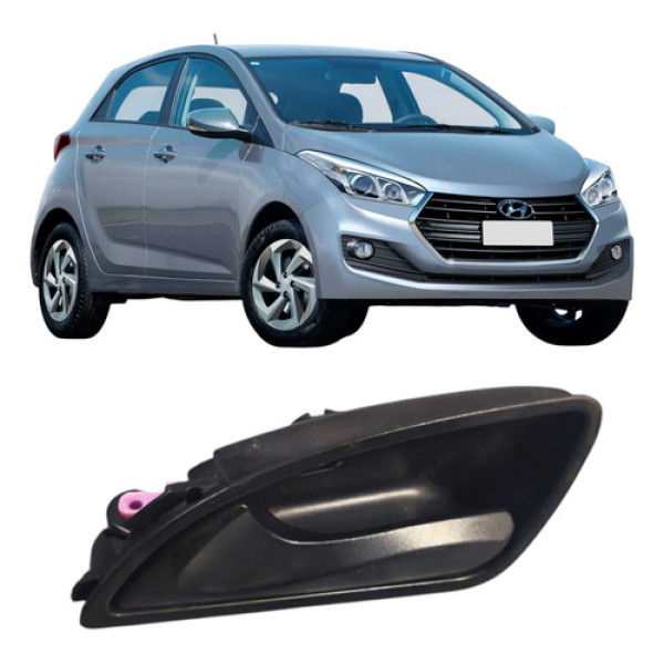 Maçaneta Dianteira Esquerda Interna Hb20 1.0 3c 2017-2021 Preto Dianteira