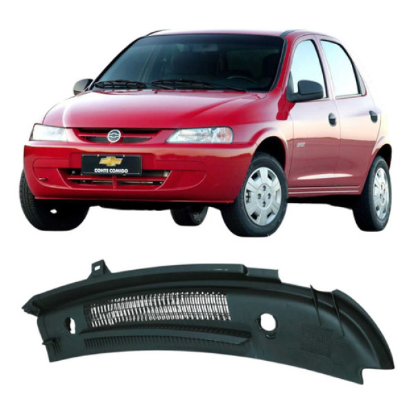 Grade Churrasqueira Esquerda Chevrolet Celta 2004 Original Branco Fosco