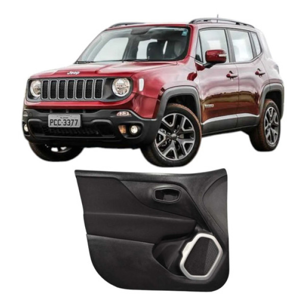 Forro Porta Dianteira Esquerda Jeep Renegade 2015 2016 2017 Preto