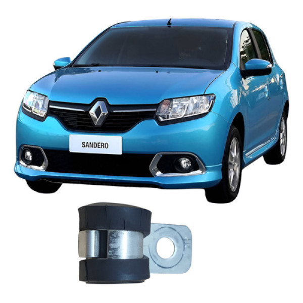 Abraçadeira Emborrachada Presilha Cabo Renault Sandero 2017  Prata