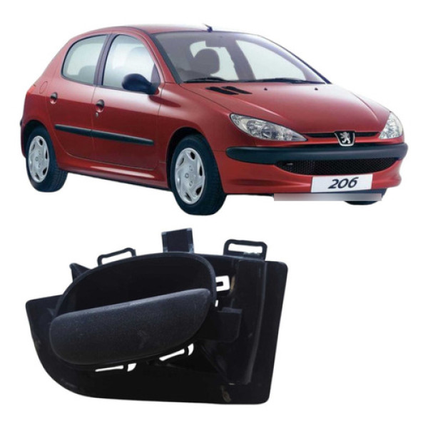 Macaneta Interna Dianteira Direita Peugeot 206 2008  9623698 Preto Traseira