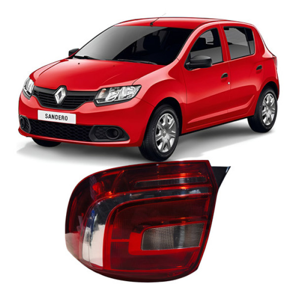 Lanterna Traseira Direito Sinaleira Renault Sandero 1.0 2019 Direito/passageiro Vermelho