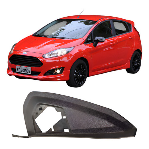 Moldura Esquerda Painel New Fiesta 2013 À 2019 Preto Preto