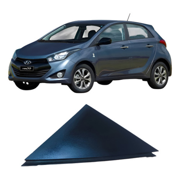 Moldura Externa Porta Traseira Esquerda Hyundai Hb20 2017 Preto