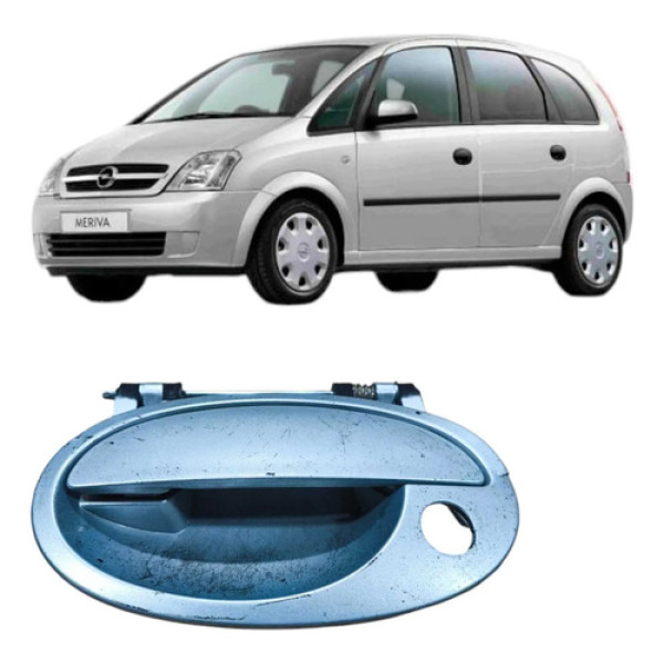 Maçaneta Porta Dianteira Esquerda  Meriva 1.4 2012 24424846 Prata Dianteira