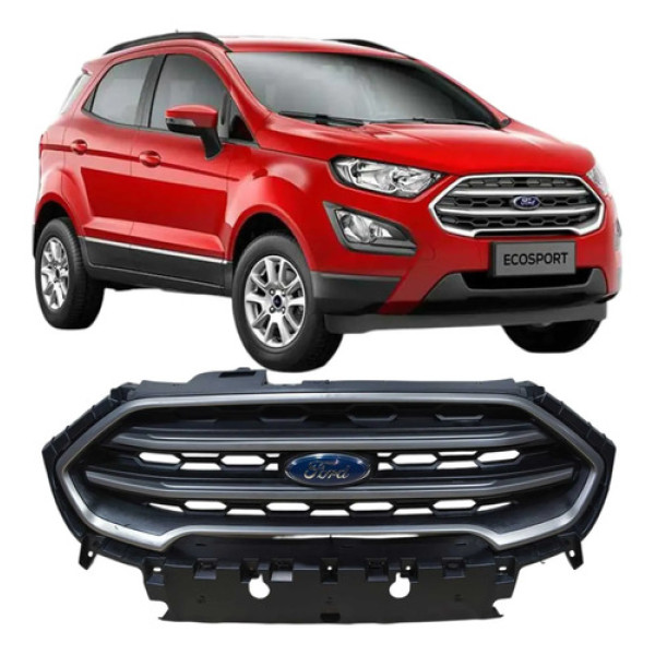 Grade Dianteira Superior Ford Ecosport 2019 Gn1517b968a Preto Brilhante