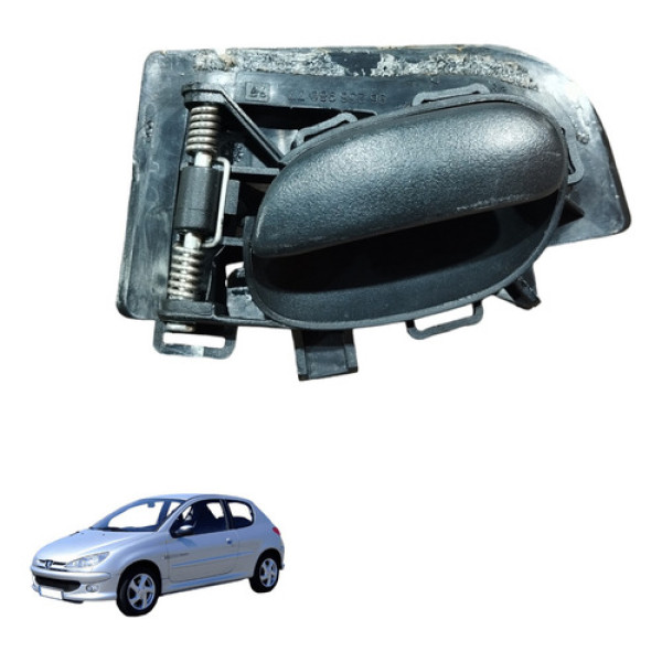 Maçaneta Interna Direito Dianteiro Peugeot 206 207 99/10 Preto Dianteira