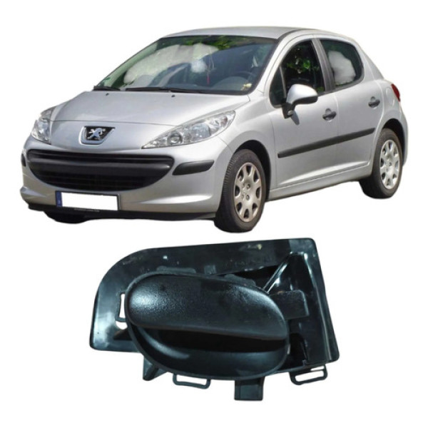 Maçaneta Traseira Esquerda Peugeot 207 2009 1.4 Original Preto Traseira