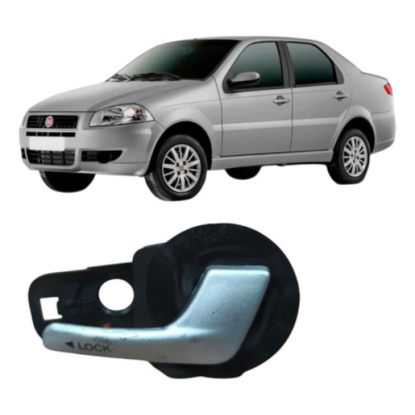 Maçaneta Dianteira Direita Fiat Siena 1.0 2013 735360691 Prata Dianteira