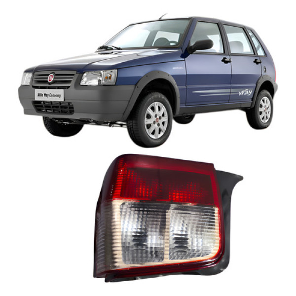 Lanterna Traseira Direita Fiat Uno 2005 1.0 4p  Direito/passageiro Vermelho