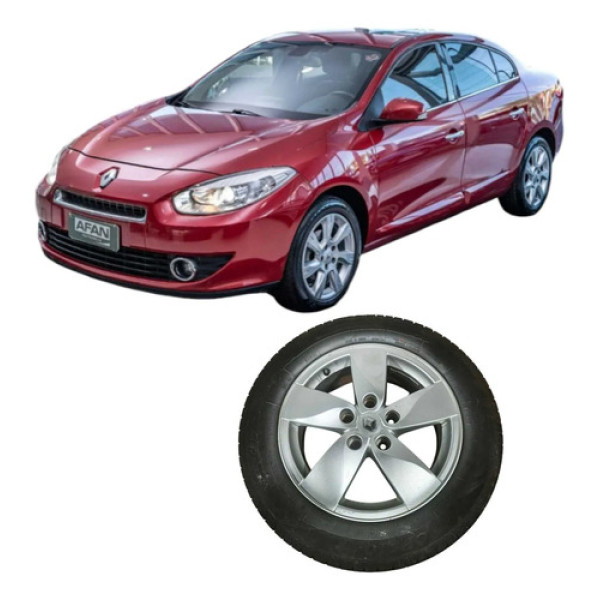 Pneu Roda Aro 16 5furos Renault Fluence 2014 2.0 Original Prateado