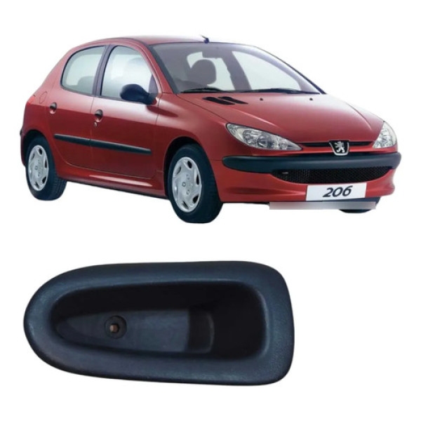 Puxador Porta Traseira Esquerda Peugeot 206 2010 9631696877 Preto