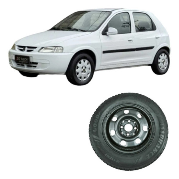 Pneu Roda Aro 13 4 Furos Chevrolet Celta 2004 1.0 Original Branco