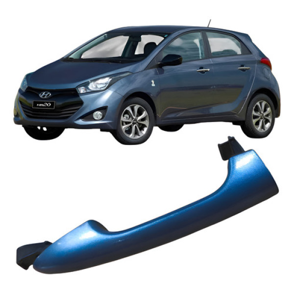 Maçaneta Traseira Direita Hyundai Hb20 1.0 3c 2017 727789 Azul Traseira