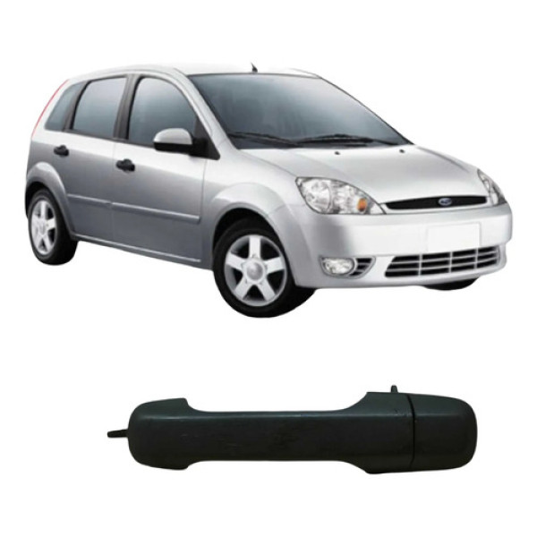 Maçaneta Traseira Direita Ford Fiesta 2006 1.0 Original Preto Traseira