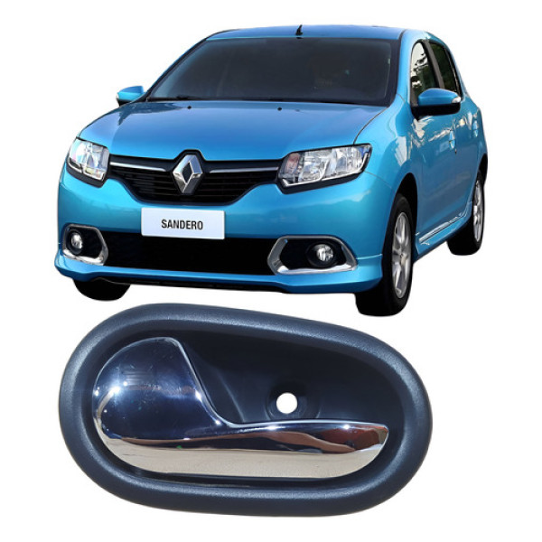 Maçaneta Puxador Dianteira Esquerda Sandero 2017 806714381 Cromado