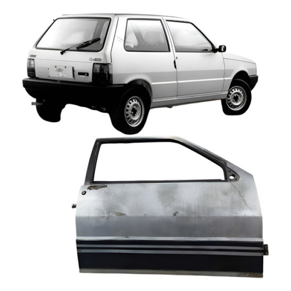 Porta Dianteira Direito Fiat Uno Mille Brio 1991 2p  Dianteira Direito Prata