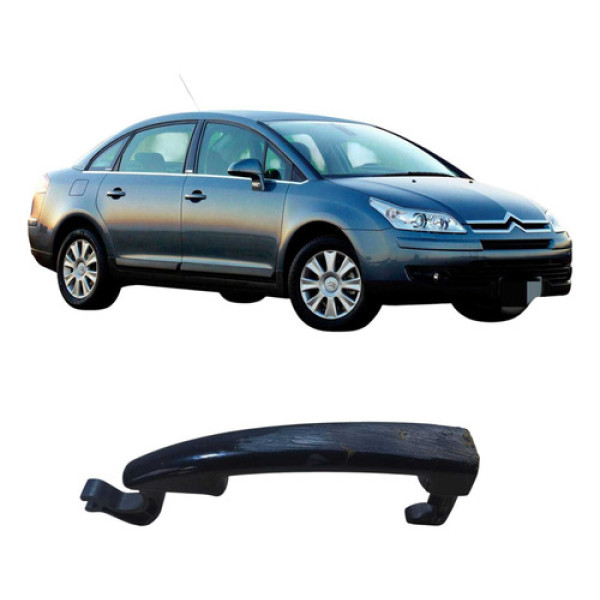 Puxador Maçaneta Traseiro Direita Citroën C4 2009 968452246 Preto Traseira
