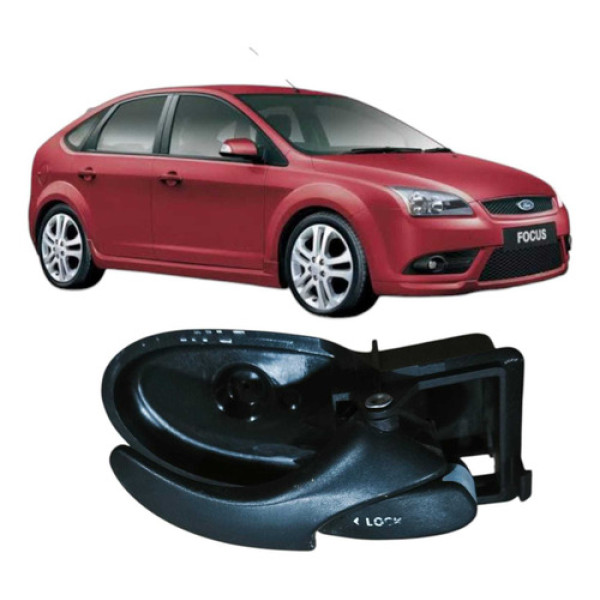Maçaneta Interna Traseira Direita Focus 2008 Xs41a22600ak Preto Traseira