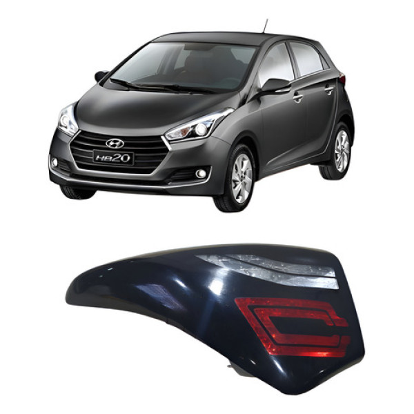 Lanterna Traseira Esquerdo Hyundai Hb20 1.0 3c 2017 986621 P Esquerdo/motorista Preta